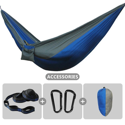 Outdoor Portable Camping Parachute Hammock Double 260x140cm Hammock Swing Hanging Chair for Garden Travel Holiday Survival Patio