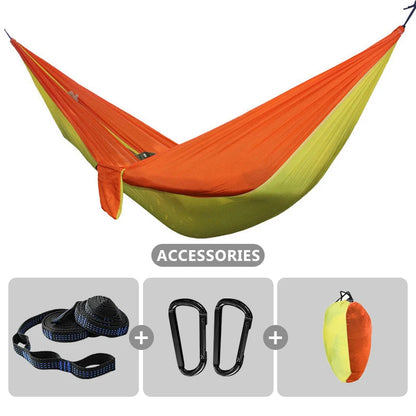 Outdoor Portable Camping Parachute Hammock Double 260x140cm Hammock Swing Hanging Chair for Garden Travel Holiday Survival Patio