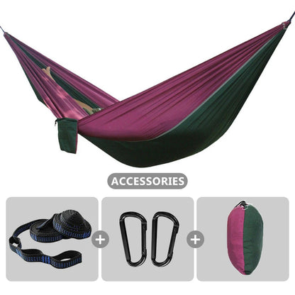 Outdoor Portable Camping Parachute Hammock Double 260x140cm Hammock Swing Hanging Chair for Garden Travel Holiday Survival Patio