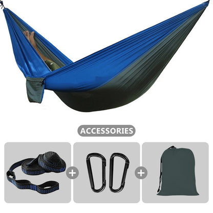 Outdoor Portable Camping Parachute Hammock Double 260x140cm Hammock Swing Hanging Chair for Garden Travel Holiday Survival Patio