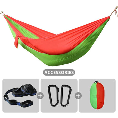 Outdoor Portable Camping Parachute Hammock Double 260x140cm Hammock Swing Hanging Chair for Garden Travel Holiday Survival Patio