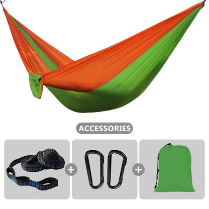 Outdoor Portable Camping Parachute Hammock Double 260x140cm Hammock Swing Hanging Chair for Garden Travel Holiday Survival Patio