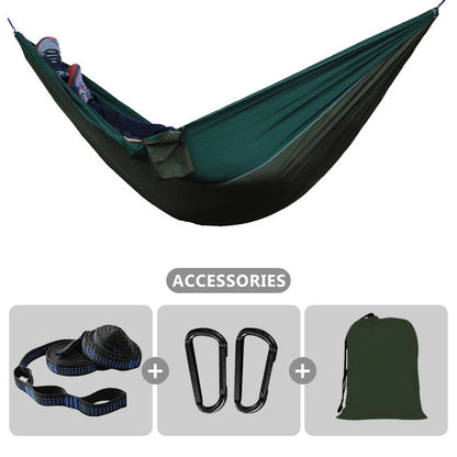 Outdoor Portable Camping Parachute Hammock Double 260x140cm Hammock Swing Hanging Chair for Garden Travel Holiday Survival Patio