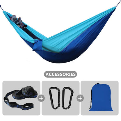 Outdoor Portable Camping Parachute Hammock Double 260x140cm Hammock Swing Hanging Chair for Garden Travel Holiday Survival Patio