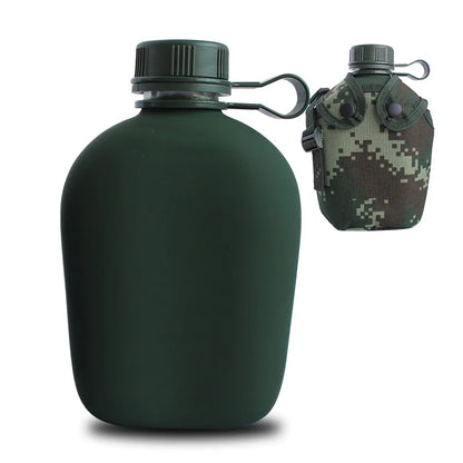 Army Hip Flask Water Bottle Military Water Bottles Camping Hiking Climbing Survival Kettle With Cover Outdoor Drinkware