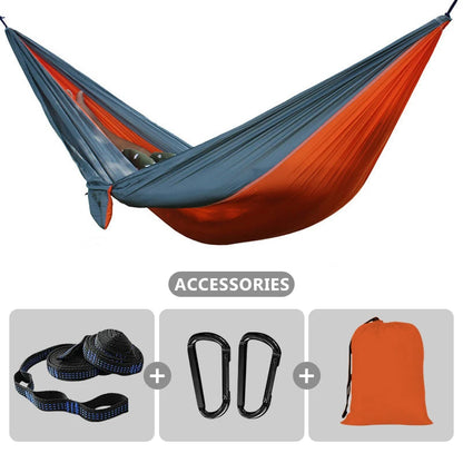 Outdoor Portable Camping Parachute Hammock Double 260x140cm Hammock Swing Hanging Chair for Garden Travel Holiday Survival Patio