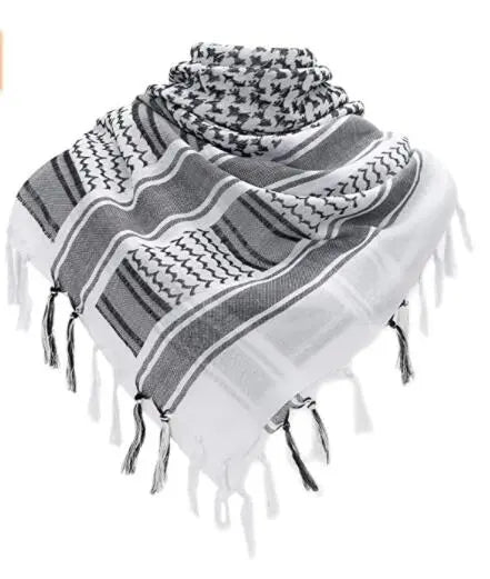 Tactical Hunting Scarf Military Shemagh Tactical Desert Keffiyeh Head Neck Scarf Arab Wrap with Tassel 43x43 inches