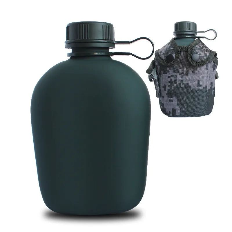 Army Hip Flask Water Bottle Military Water Bottles Camping Hiking Climbing Survival Kettle With Cover Outdoor Drinkware